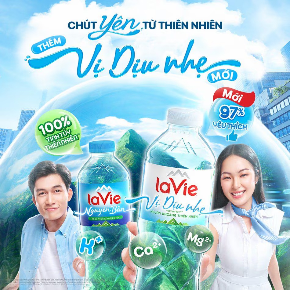 Nước Lavie 500ml vị dịu nhẹ