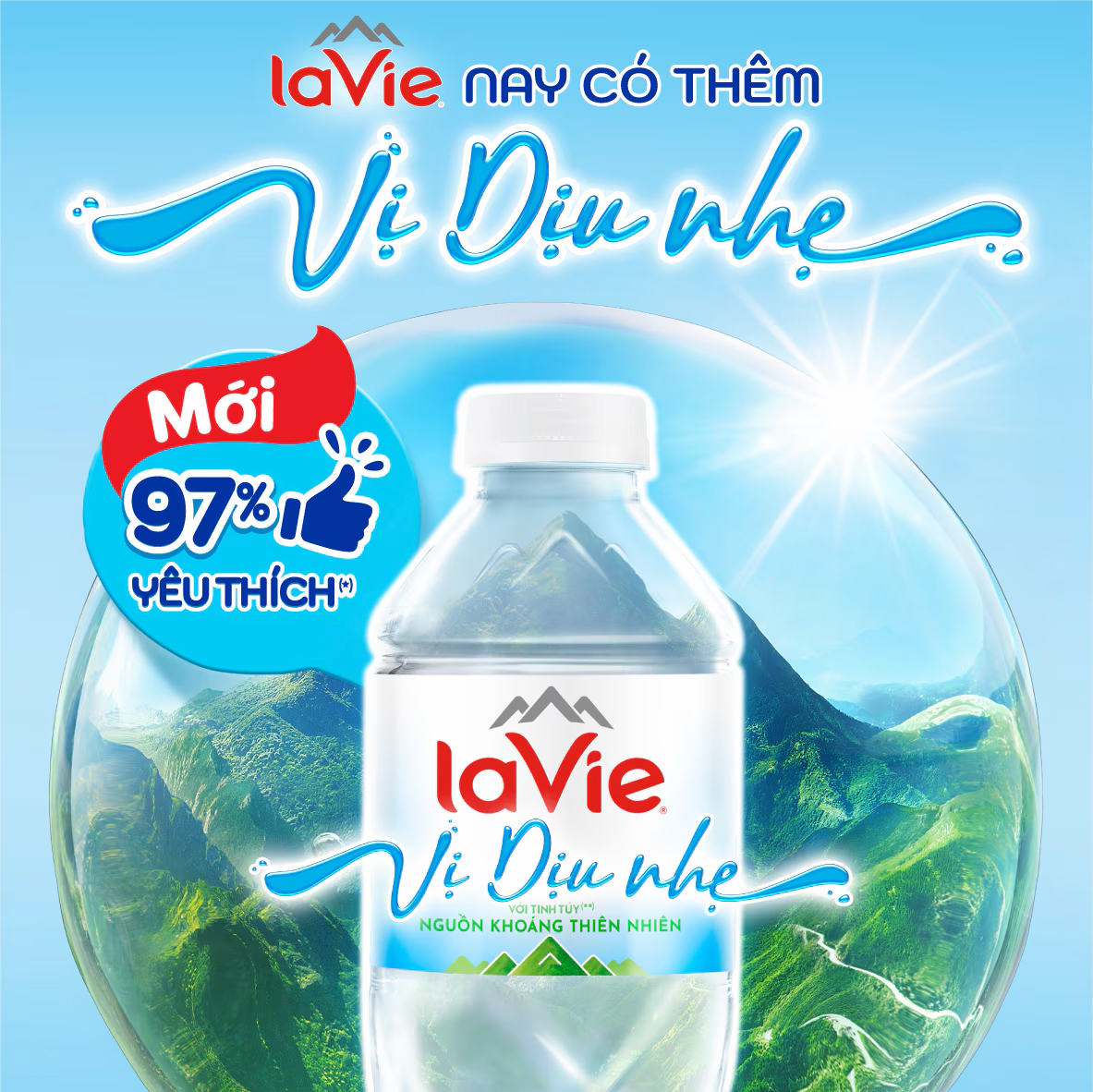 Nước Lavie 500ml vị dịu nhẹ